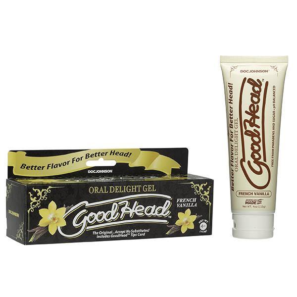 GoodHead Oral Delight Gel - French Vanilla Flavoured Oral Sex Lotion - 113 g Tube - HOUSE OF HALFORD