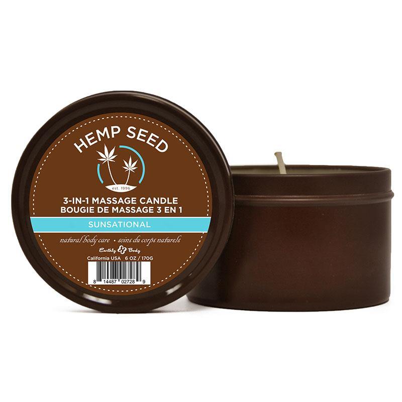 Hemp Seed 3-In-1 Massage Candle - Sunsational (Italian Bergamot, Juniper Berries & White Wood)- 170 g - HOUSE OF HALFORD