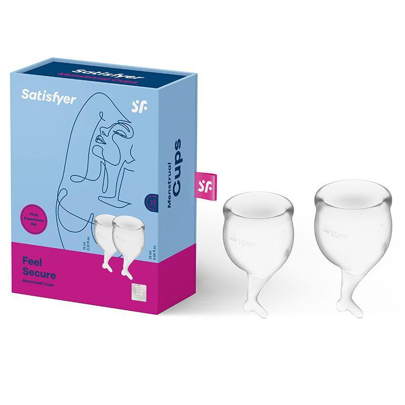 Satisfyer Feel Secure - Clear Silicone Menstrual Cups - Set of 2 - HOUSE OF HALFORD