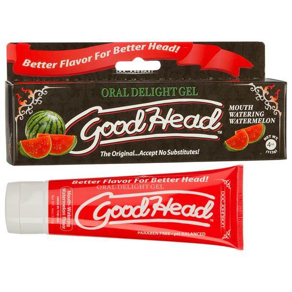 GoodHead Oral Delight Gel - Watermelon Flavoured Oral Sex Lotion - 113 g Tube - HOUSE OF HALFORD