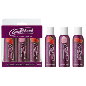GoodHead Warming Head Oral Delight Gel - Flavoured Oral Sex Gel - 3 Pack