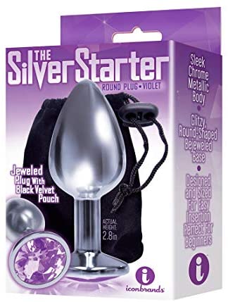 The Silver Starter Butt Plug with Round Jewel