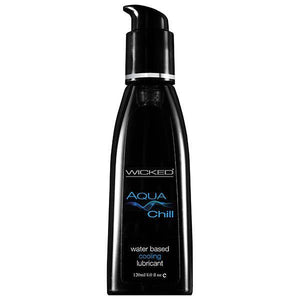 Wicked Aqua Chill - Cooling Water Based Lubricant - 120 ml (4 oz) Bottle - HOUSE OF HALFORD