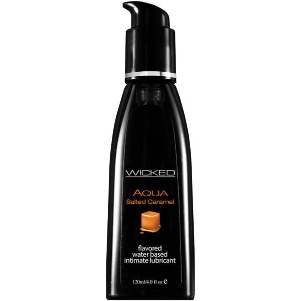 Wicked Aqua Salted Caramel - Salted Caramel Flavoured Water Based Lubricant - 120 ml (4 oz) Bottle - HOUSE OF HALFORD