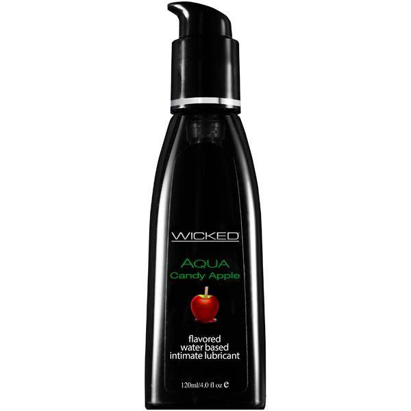 Wicked Aqua Candy Apple - Candy Apple Flavoured Water Based Lubricant - 120 ml (4 oz) Bottle - HOUSE OF HALFORD
