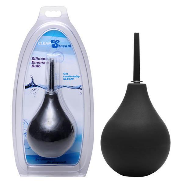 CleanStream Thin Tip Silicone Enema Bulb - Black Unisex Douche - HOUSE OF HALFORD