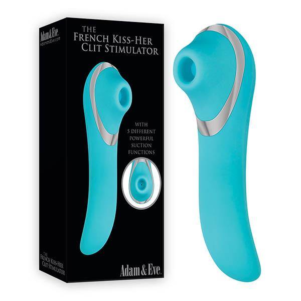 Adam & Eve French Kiss-Her Clit Stimulator - Teal Clitoris Suction Stimulator - HOUSE OF HALFORD
