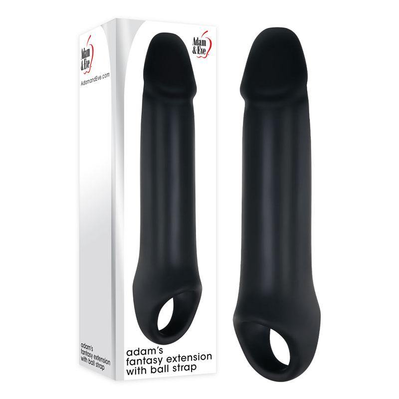 Adam & Eve Adam's Fantasy Extension with Ball Strap -  Penis Extension Sleeve - HOUSE OF HALFORD