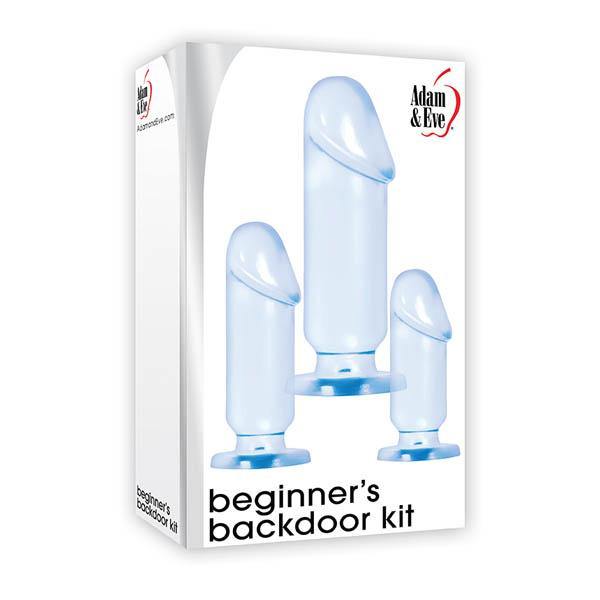 Adam & Eve Beginner's Backdoor Kit - Clear Butt Plugs - Set of 3 Sizes - HOUSE OF HALFORD