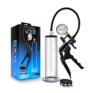 Performance VX8 Premium Penis Pump System - Clear Penis Pump with Gauge