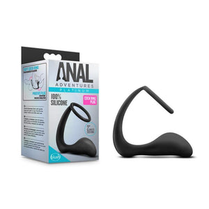 Anal Adventures Platinum Cock Ring Plug -  Anal Plug with Cock Ring - HOUSE OF HALFORD
