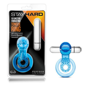 Stay Hard 10-Function Vibrating Tongue Ring -  Vibrating Cock & Ball Rings - HOUSE OF HALFORD