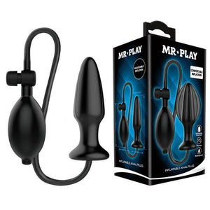 MR PLAY Inflatabe Vibrating Latex Plug -  Small Inflatable Butt Plug - HOUSE OF HALFORD