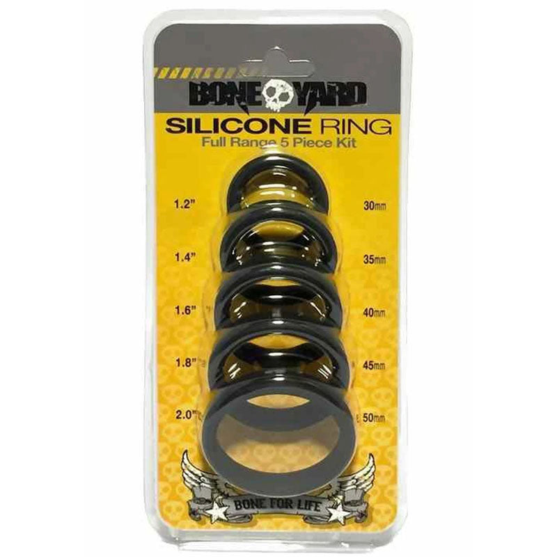 Boneyard Silicone Ring 5 Pcs Kit -  Cock Rings - Set of 5 Sizes