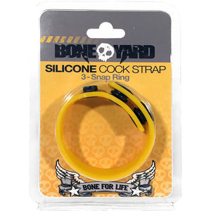 Boneyard Silicone Cock Strap  -  3-Snap Adjustable Cock Ring