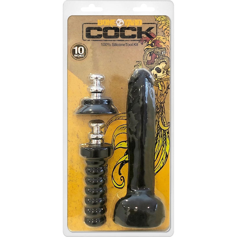 Boneyard Cock 10 inch -  25 cm Dong with Suction Cup & Handle Extensions