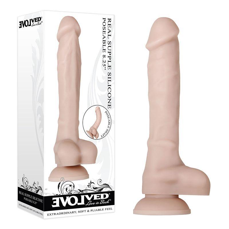 Evolved Real Supple Silicone Poseable 8.25'' -  21 cm Poseable Silicone Dong - HOUSE OF HALFORD