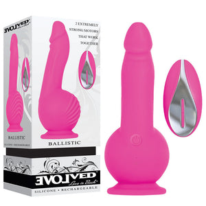 Evolved Ballistic -  19 cm USB Rechargeable Vibrating Dong with Balls Motor & Remote