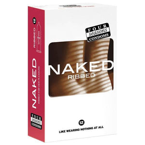 Naked Ribbed - Ultra Thin Ribbed & Lubed Condoms - 12 Pack - HOUSE OF HALFORD