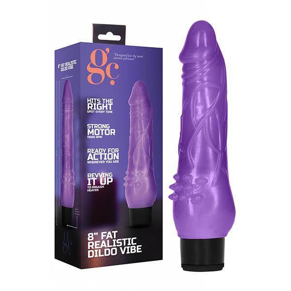 GC. 8'' Fat Realistic Vibe - Purple 20.3 cm Vibrator - HOUSE OF HALFORD