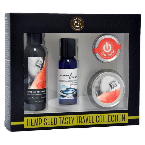 Hemp Seed Tasty Travel Collection - Watermelon Scented Lotion Kit - 4 Piece Set - HOUSE OF HALFORD