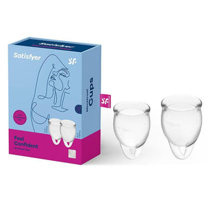 Satisfyer Feel Confident - Clear Silicone Menstrual Cups - Set of 2 - HOUSE OF HALFORD