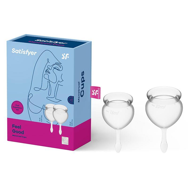 Satisfyer Feel Good - Clear Silicone Menstrual Cups - Set of 2 - HOUSE OF HALFORD