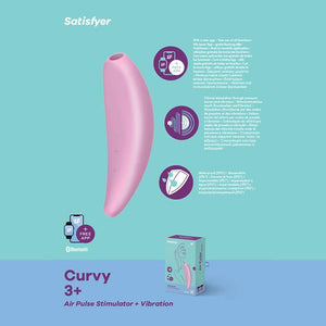 Satisfyer Curvy 3+ - App Contolled Touch-Free USB-Rechargeable Clitoral Stimulator with Vibration - HOUSE OF HALFORD
