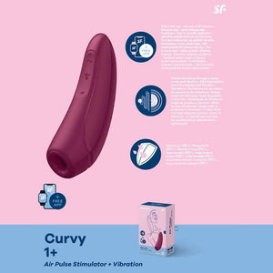 Satisfyer Curvy 1+ - App Contolled Touch-Free USB-Rechargeable Clitoral Stimulator with Vibration - HOUSE OF HALFORD