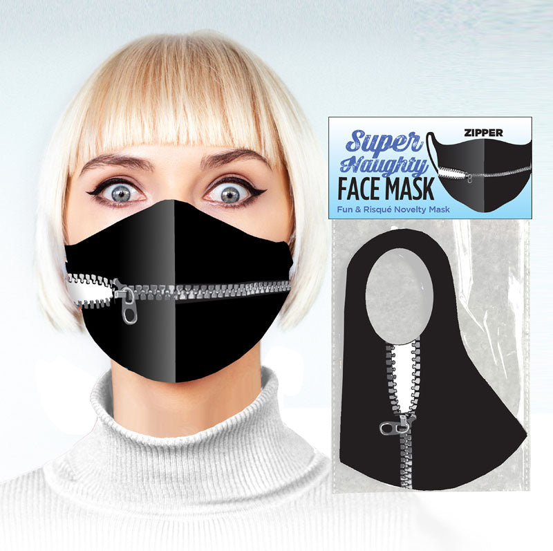 Super Naughty Face Mask - Zipper Mouth - Novelty Face Mask