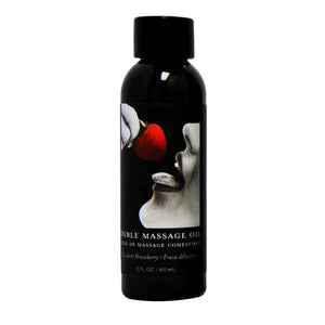 Edible Massage Oil - Succulent Strawberry Flavoured - 59 ml Bottle - HOUSE OF HALFORD