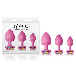 Glams Spades Trainer Kit -  Butt Plugs with Gems - Set of 3 Sizes - HOUSE OF HALFORD