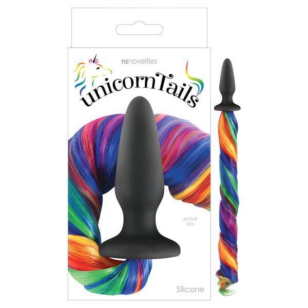 Unicorn Tails -  10 cm (4'') Butt Plug with Rainbow Pony Tail - HOUSE OF HALFORD