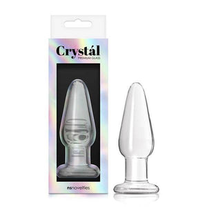 Crystal Tapered Plug - Clear Glass Medium 10.6 cm Butt Plug - HOUSE OF HALFORD