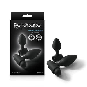 Renegade Vibes-O-Spades - Black Vibrating Butt Plugs - Set of 2 - HOUSE OF HALFORD