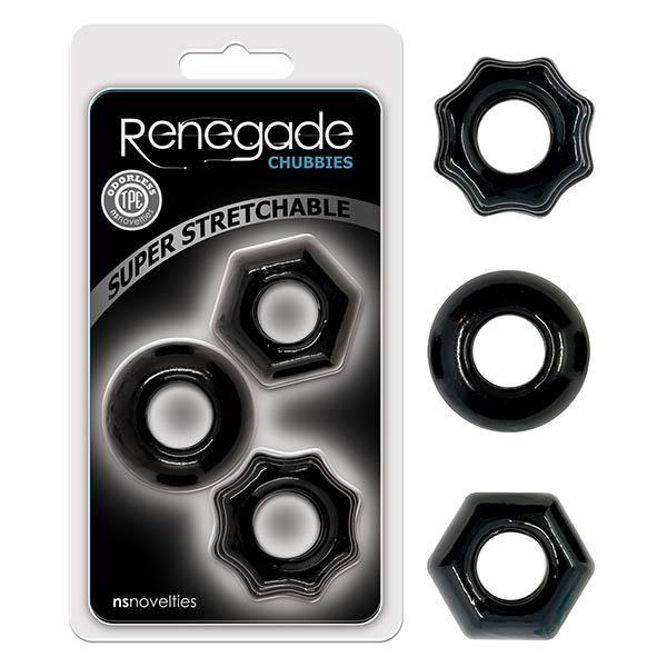Renegade Chubbies - Black Cock Rings - Set of 3 - HOUSE OF HALFORD
