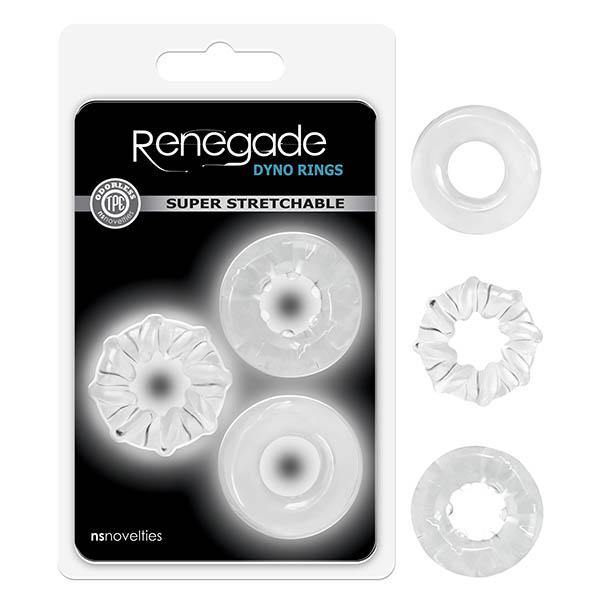 Renegade - Dyno Rings - Clear Cock Rings - Set of 3 - HOUSE OF HALFORD