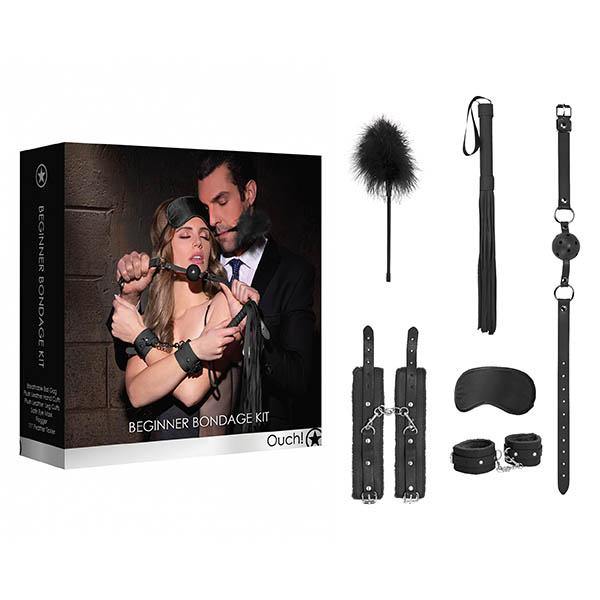 Ouch! Beginners Bondage Kit - Black - 5 Piece Set - HOUSE OF HALFORD