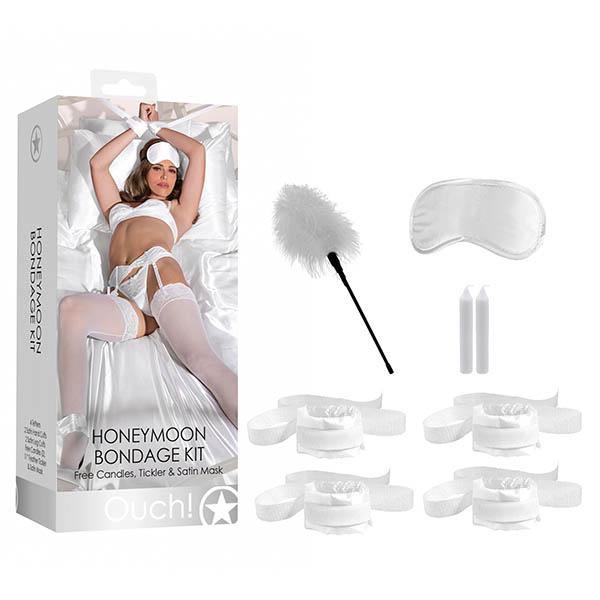 Ouch! Honeymoon Bondage Kit - White - 8 Piece Set - HOUSE OF HALFORD