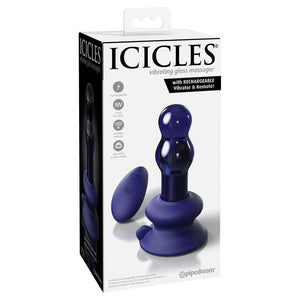 Icicles #83 -  Glass USB Rechargeable Vibrating Butt Plug with Remote - HOUSE OF HALFORD