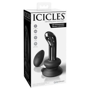 Icicles #84 -  Glass USB Rechargeable Vibrating Butt Plug with Remote - HOUSE OF HALFORD