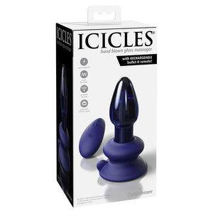 Icicles #85 -  Glass USB Rechargeable Vibrating Butt Plug with Remote - HOUSE OF HALFORD