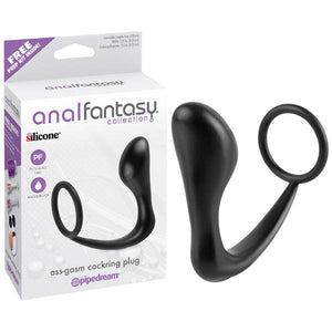 Anal Fantasy Collection Ass-gasm Cock Ring Plug -  10 cm (4'') Prostate Massager with Cock Ring