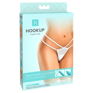 HOOKUP Remote Bow-Tie G-String -  Panty with Rechargeable Bullet & Plug - S/L Size
