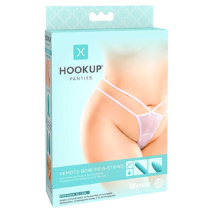 HOOKUP Remote Bow-Tie G-String - XL-XXL -  Panty with Rechargeable Bullet & Plug - XL/XXL Size
