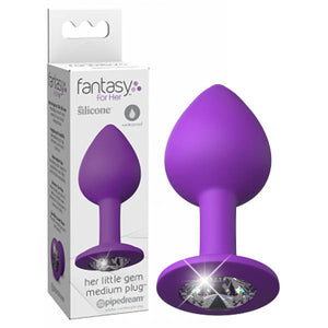 Fantasy For Her Little Gem Medium Plug - Purple 8.1 cm Butt Plug With Jewel Base