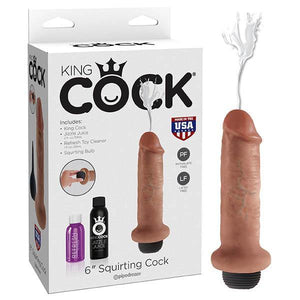 King Cock 6'' Squirting Cock - Tan 15.2 cm Squirting Dong - HOUSE OF HALFORD