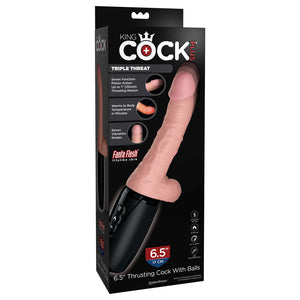 King Cock Plus 6.5'' Thrusting Cock with Balls -  16.5 cm Thrusting Dong