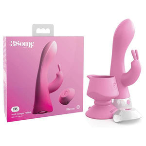 3Some Wall Banger Rabbit -  USB Rechargeable Rabbit Vibrator with Wireless Remote - HOUSE OF HALFORD