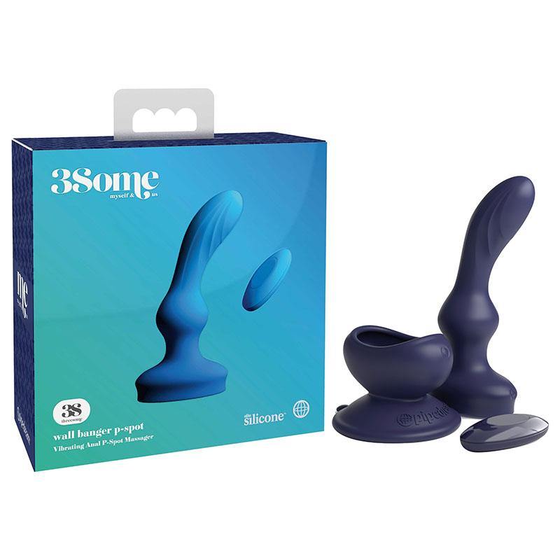 3Some Wall Banger P-Spot -  USB Rechargeable Vibrating Prostate Massager with Remote - HOUSE OF HALFORD
